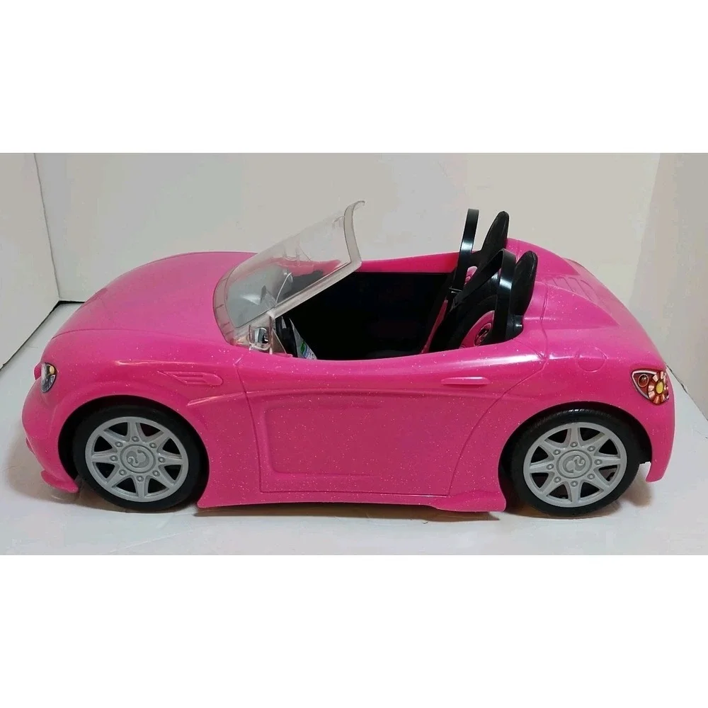 2013 Mattel Barbie Convertible Car Pink Sparkle Glitter Silhouette Toy Vehicle